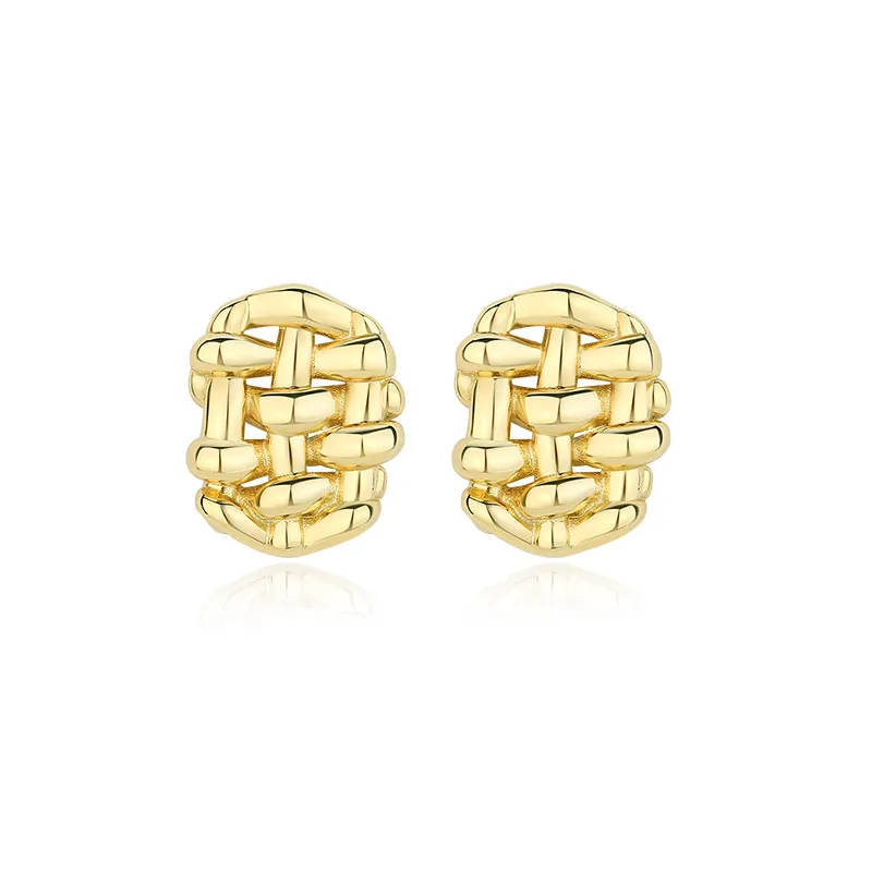 Unique Metal Braid Stud Earring 40400067