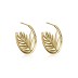 Hollow Leaves C Shape Stud Earring 40400068