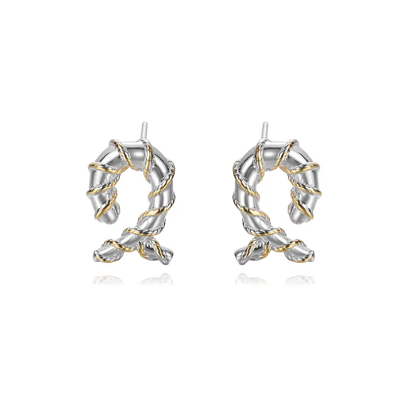 Geometric Twisty Pearl Stud Earring 40400072