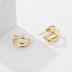 Three Rows Round Shape Stud Earring 40400075