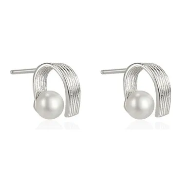 Minimalist Wires Pearl Stud Earring 40500008