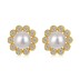 Pearls Zirconia Flower Stud Earring 40500013