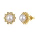 Pearls Zirconia Flower Stud Earring 40500013