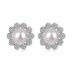 Pearls Zirconia Flower Stud Earring 40500013