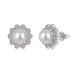 Pearls Zirconia Flower Stud Earring 40500013