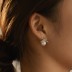 Zirconia Bow Pearls Stud Earring 40500015