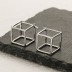 Geometric Hollow Cube Hoop Earring 60200115