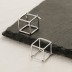 Geometric Hollow Cube Hoop Earring 60200115