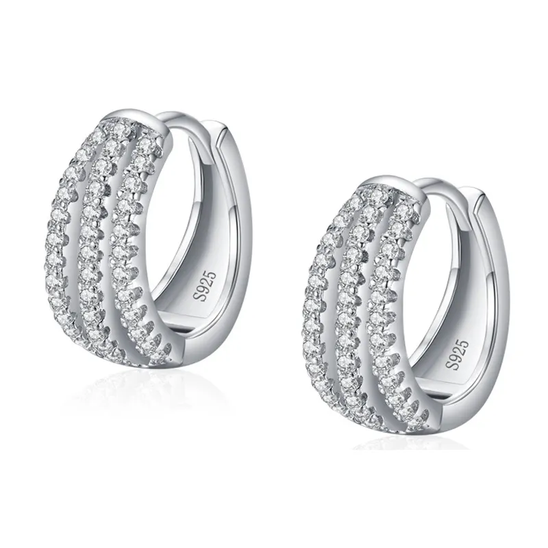 Shiny Rows Zirconia Hoop Earring 60200127