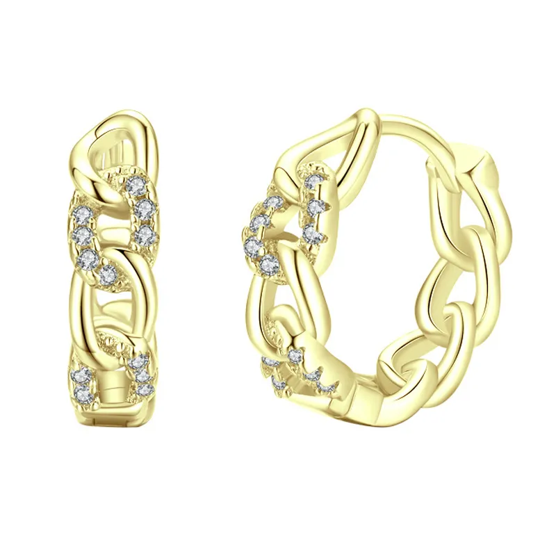 Zirconia Chain Link Hoop Earring 60200130