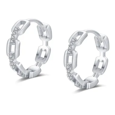 5A Zirconia Chain Hoop Earring 60200133