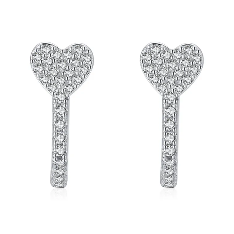 5A Heart Zirconia Hoop Earring 60200134