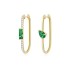 Asymmetric Green Zirconia Hoop Earring 60200139