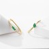 Asymmetric Green Zirconia Hoop Earring 60200139