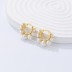 Elegant Shell Beads Zirconia Hoop Earring 60200144