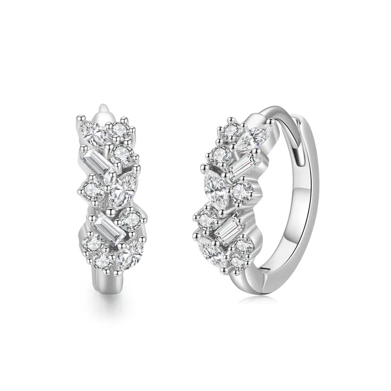 Irregular Zirconia Hoop Earring 60200150