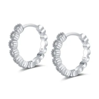 Sparkle Round Zirconia Hoop Earring 60200156