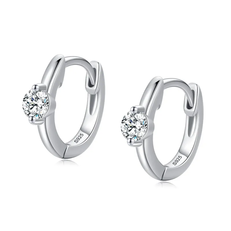 Elegant Round Zirconia Hoop Earring 60200157