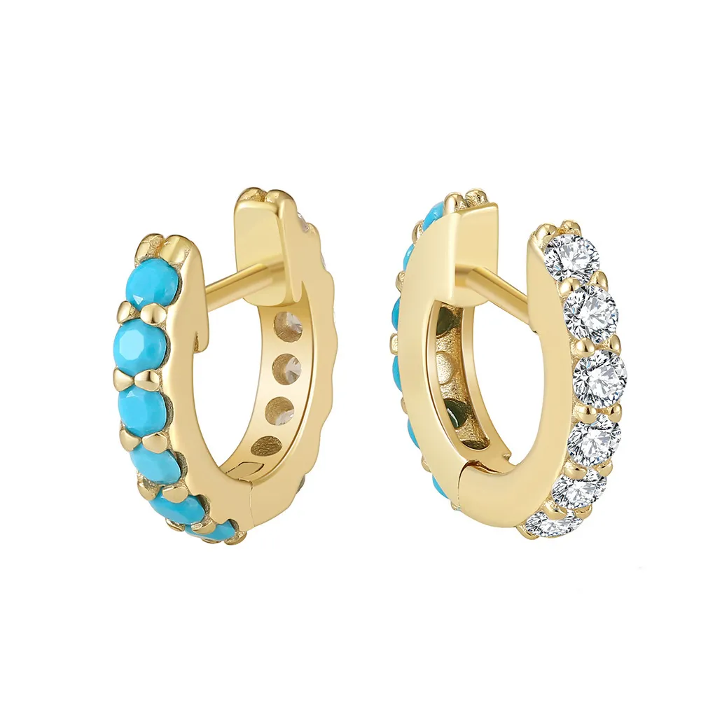 Turquoise Zirconia Hoop Earring 60200210