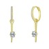 Zirconia Spike Charm Hoop Earring 60300107