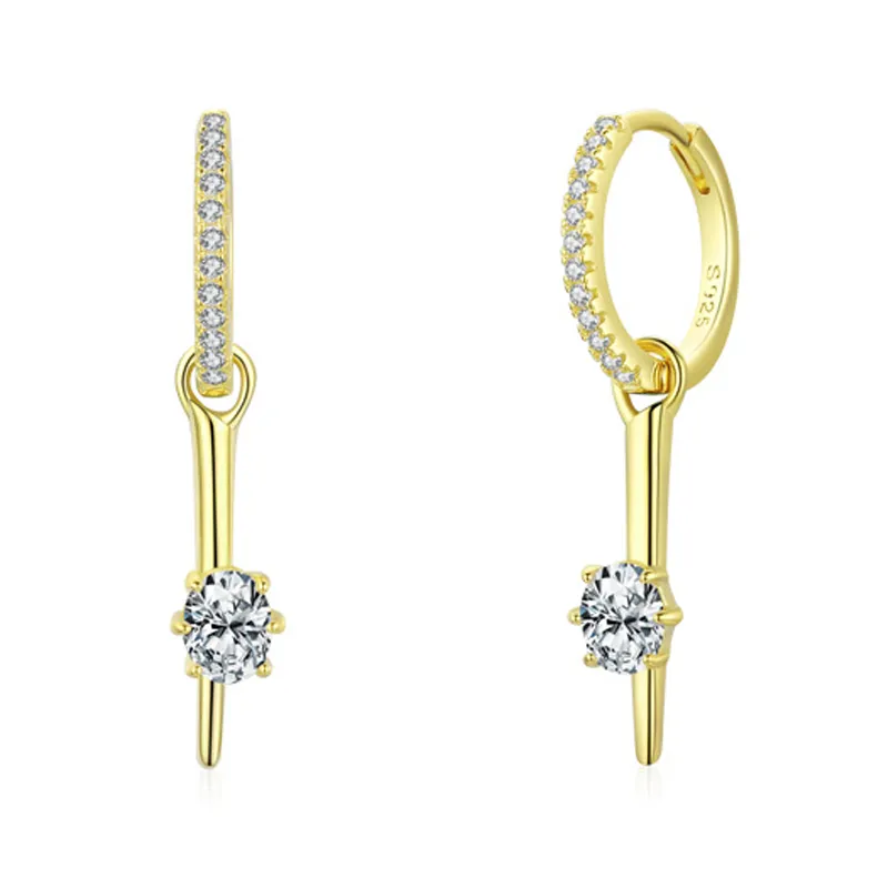 Zirconia Spike Charm Hoop Earring 60300107