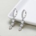 Geometric Zirconia Dangle Charm Hoop Earring 60300108