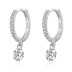 Sparkle Round Zirconia Dangle Hoop Earring 60300114