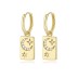 Zirconia Star Moon Dangle Hoop Earring 60300116