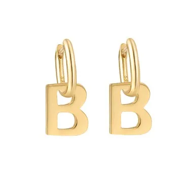 Hiphop Letter B Dangle Hoop Earring 60300118