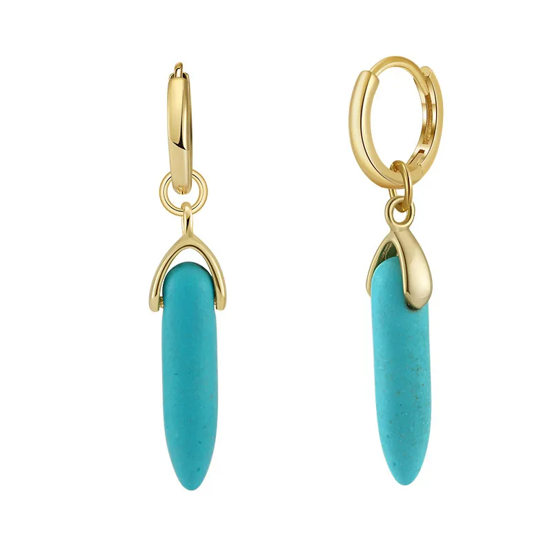 Vintage Turquoise Charm Hoop Earrings 60300126