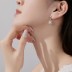 White Opal Flower Zirconia Charm Hoop Earrings 60300127