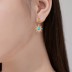 Blue Opal Flower Zirconia Charm Hoop Earrings 60300128