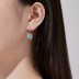 Blue Opal Flower Zirconia Charm Hoop Earrings 60300128