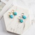 Vintage Turquoise Star Charm Hoop Earrings 60300129