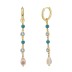 Vintage Turquoise Zirconia Tassel Hoop Earrings 60300130