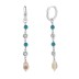 Vintage Turquoise Zirconia Tassel Hoop Earrings 60300130