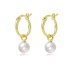 Simple Pearl Beads French Lock Hoop Earrings 60300134