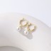 Simple Pearl Beads French Lock Hoop Earrings 60300134