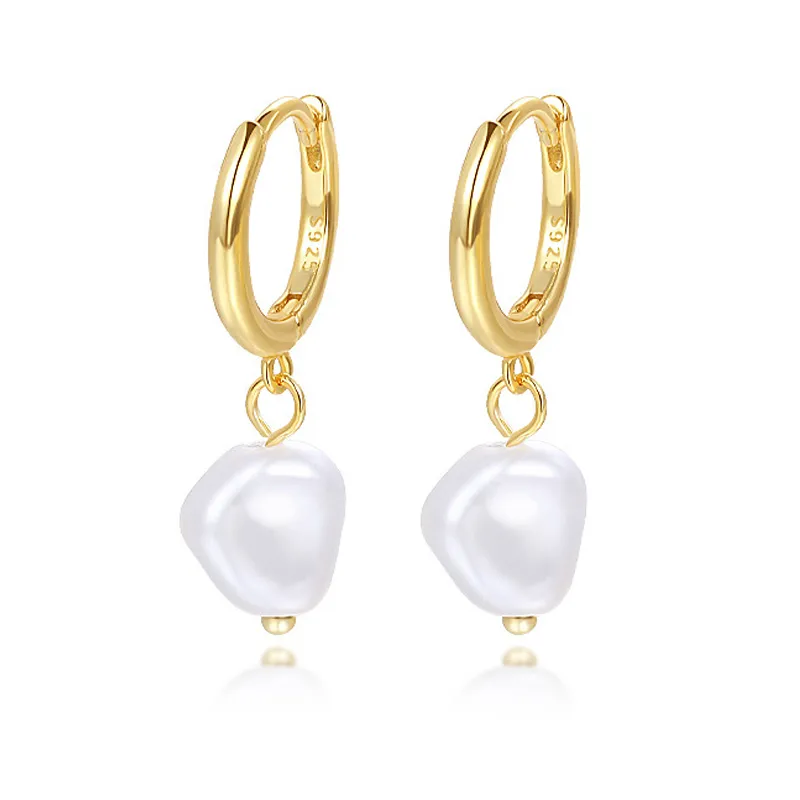 Unique Pearl Beads Charm Hoop Earrings 60300136