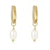 Pearl Beads Charm Zirconia Hoop Earrings 60300137