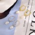 Pearl Beads Charm Zirconia Hoop Earrings 60300137