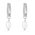 Pearl Beads Charm Zirconia Hoop Earrings 60300137