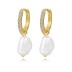 Pearl Beads Charm Zirconia Hoop Earrings 60300138