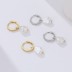 Pearl Beads Charm Zirconia Hoop Earrings 60300138