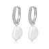 Pearl Beads Charm Zirconia Hoop Earrings 60300138