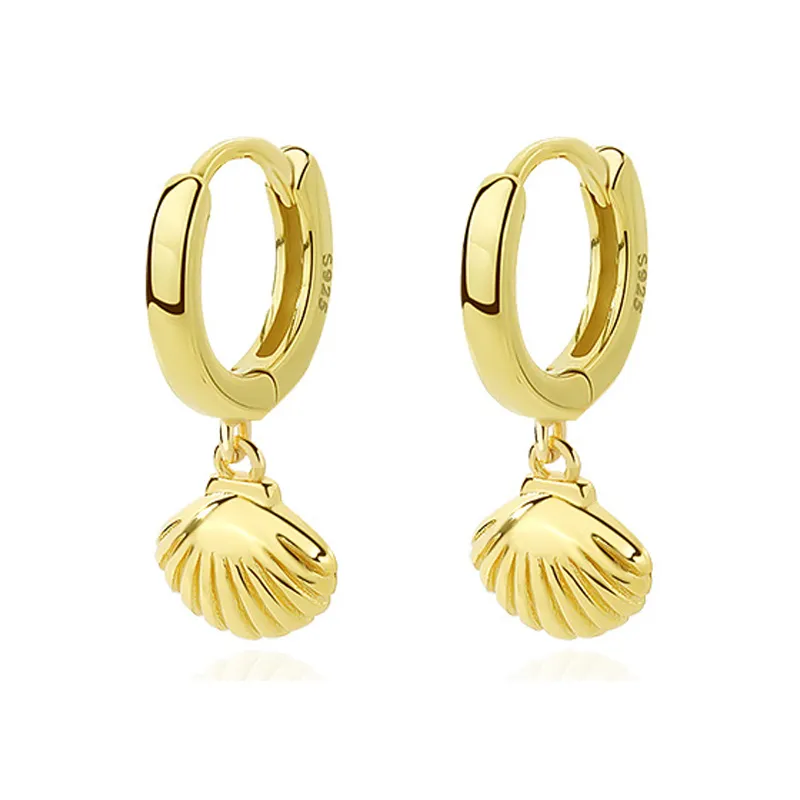 Lovely Metal Shells Charm Hoop Earrings 60300140