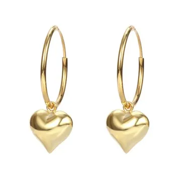 Lovely Heart Charm Hoop Earrings 60300142