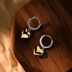 Two Tones Heart Charm Hoop Earrings 60300145