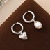 Vintage Asymmetric Heart Pearl Beads Hoop Earrings 60300146