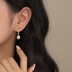 Vintage Asymmetric Heart Pearl Beads Hoop Earrings 60300146